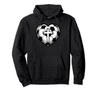Soccer Ball Heart Christian Faith Hoodie - Casual Everyday Wear for Adults