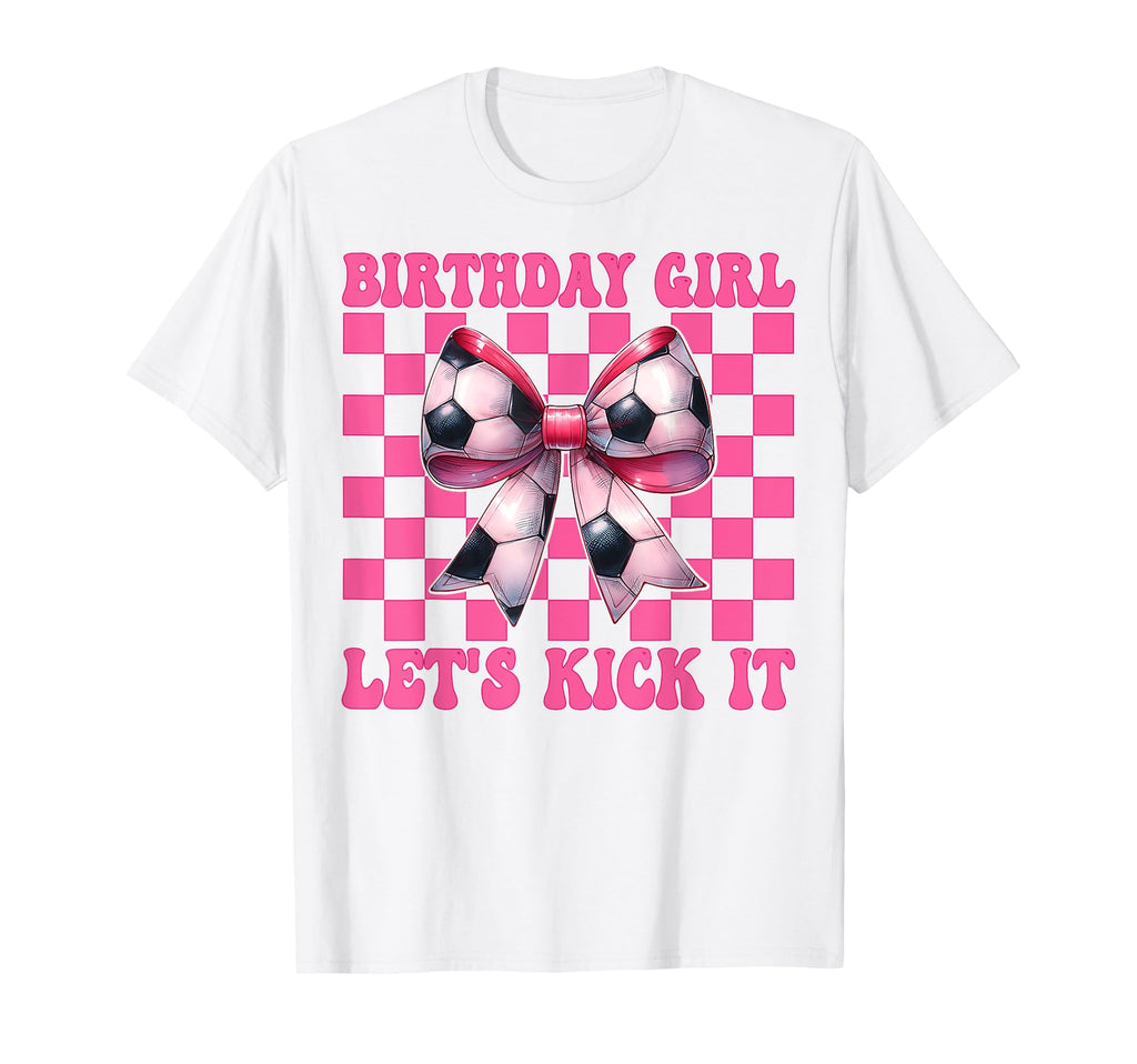 Birthday Lets Kick It Soccer Mom T-Shirt - Minimalist Print for Adults