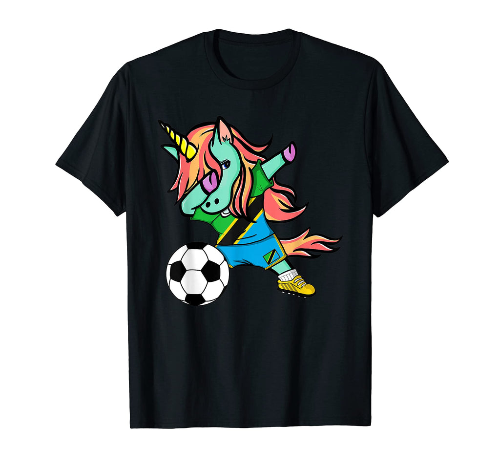 Unicorn Dab Tanzania Soccer Jersey T-Shirt - Streetwear Style Unisex
