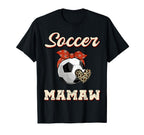 Soccer Mamaw Bandana Leopard Heart T-Shirt - Custom Art Print for Adults