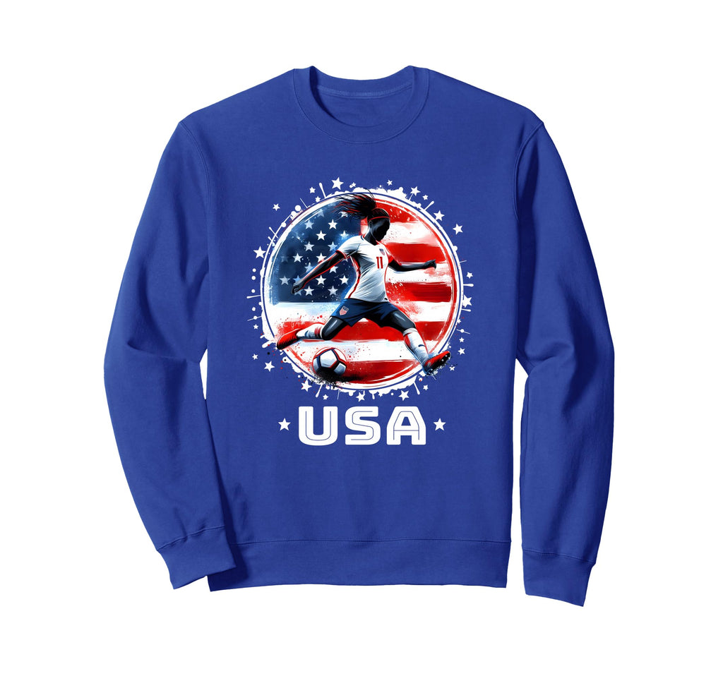 American Flag Soccer Mom Soccer Sweatshirt - Minimalist Print Men Women