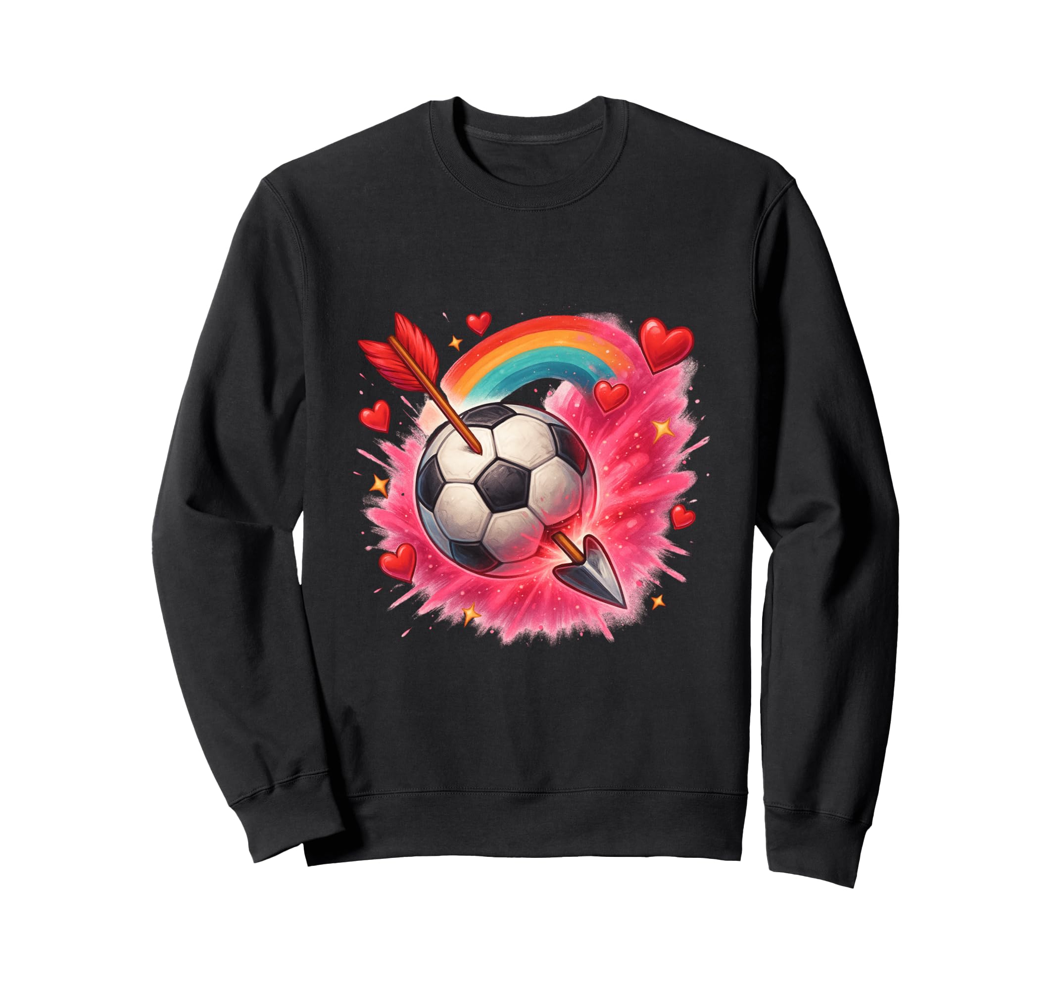 Soccer Love Arrow Heart Energy Sweatshirt - Unique Graphic Men Women