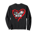 Ball Mom Heart Baseball Soccer Mom Sweatshirt - Minimalist Print for Adults