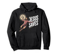 Jesus Saves Soccer Goalkeeper Fun Hoodie - Casual Everyday Wear Men Women