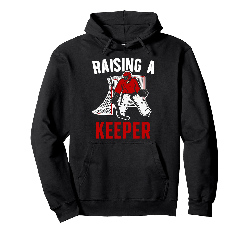 Raising Hockey Keeper Dad Hockey Goalkeeper Hoodie - Unique Graphic Unisex