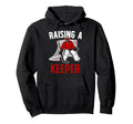 Raising Hockey Keeper Dad Hockey Goalkeeper Hoodie - Unique Graphic Unisex