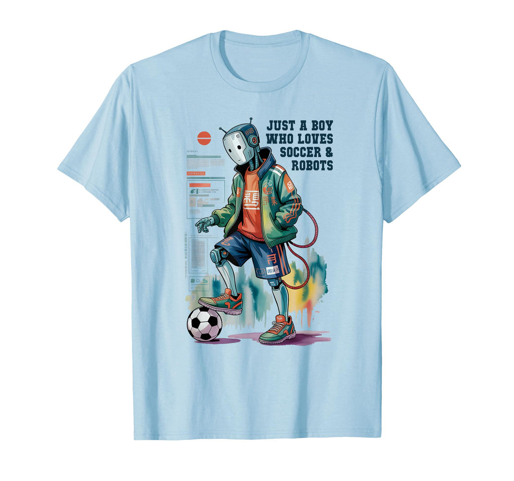 Just Who Loves Soccer Robots Anime T-Shirt - Aesthetic Graphic Men Women