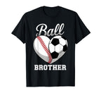 Ball Brother Baseball Soccer Heart T-Shirt - Streetwear Style for Adults