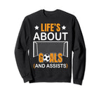 Soccer Funny Life Is About Goals Sweatshirt - Minimalist Print for Adults