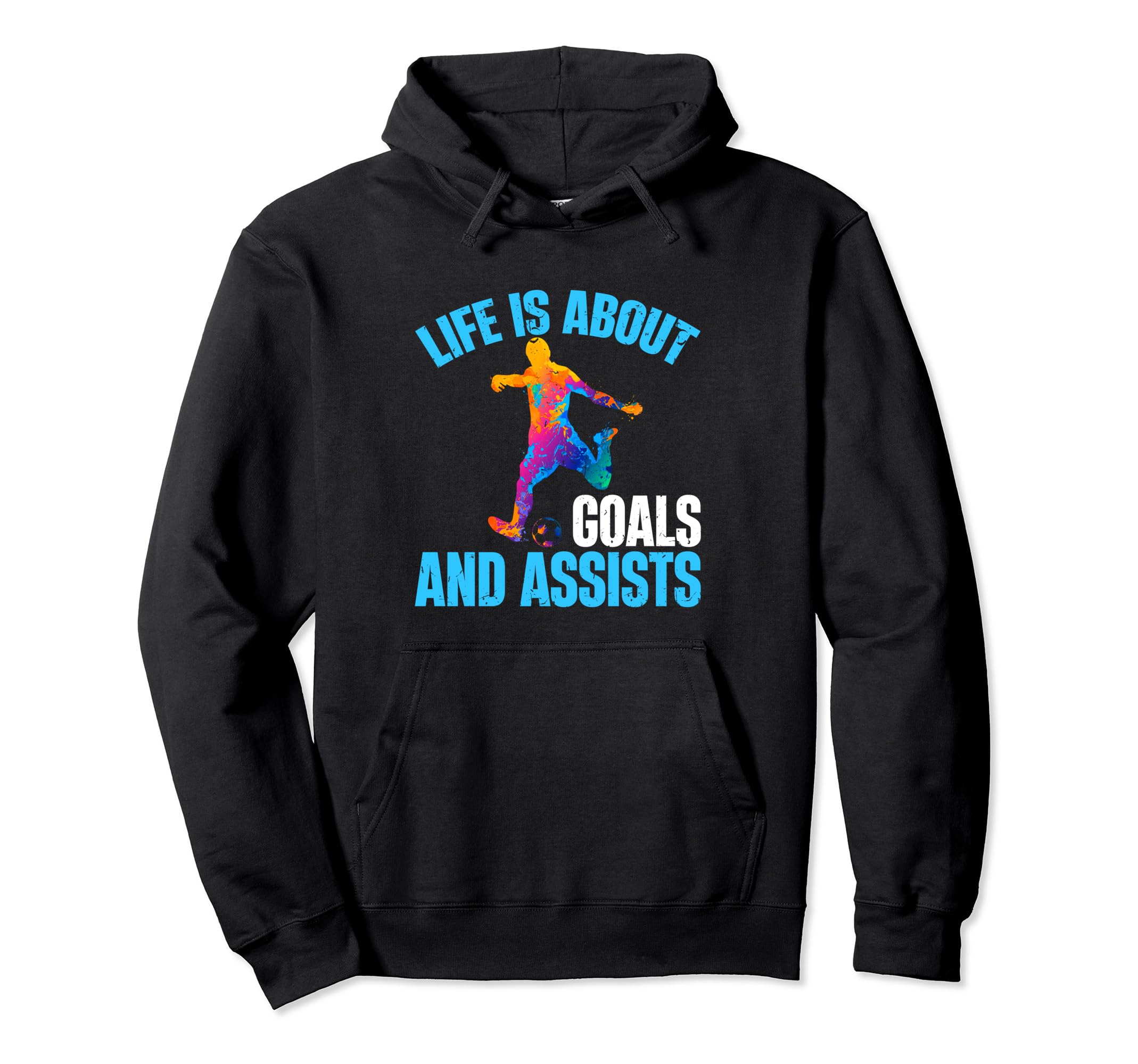 Life Is About Goals And Assists Funny Hoodie - Minimalist Print Unisex