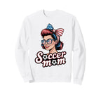 Patriotic Soccer Mom American Flag Sweatshirt - Trendy Graphic Unisex