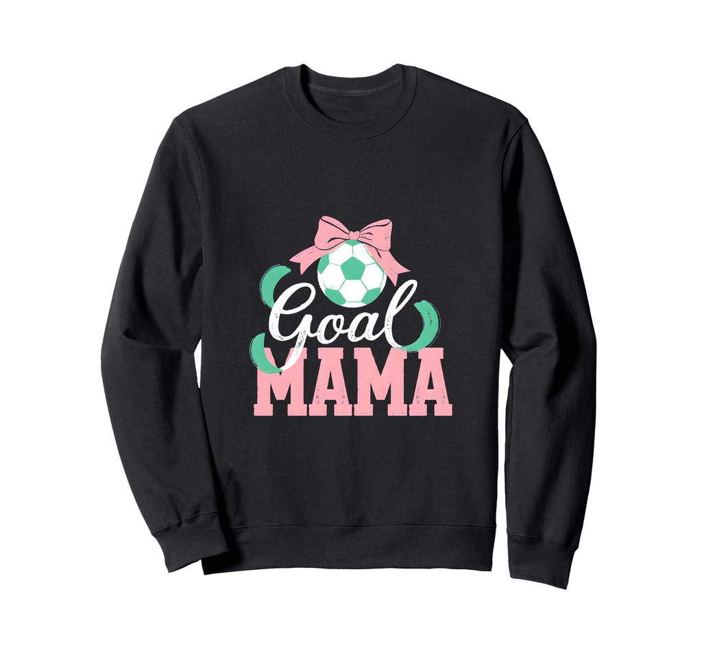 Goal Mama Soccer Bow Soccer Mom Sweatshirt - Fun Novelty Design Men Women