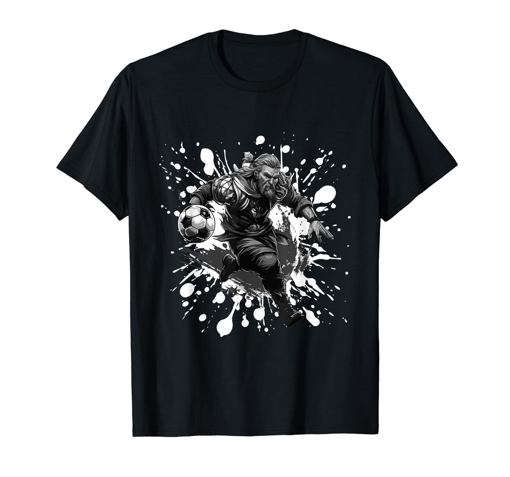 Viking Playing Soccer Team Sports Odin T-Shirt - Streetwear Style Men Women