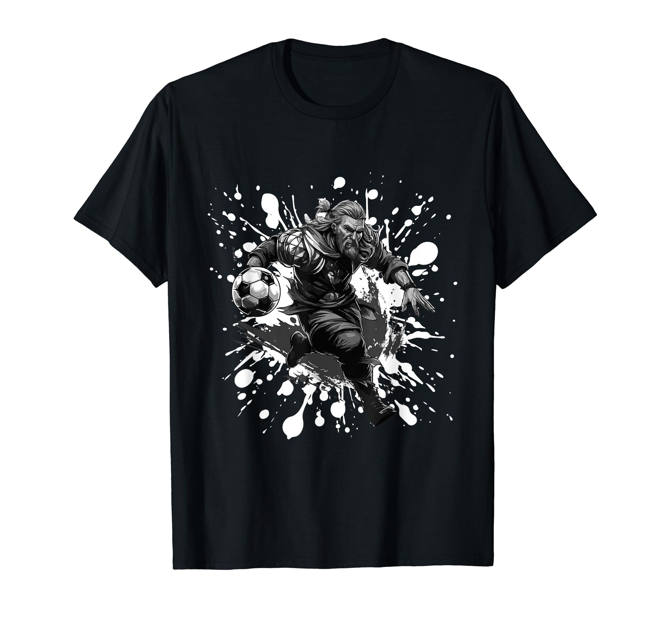 Viking Playing Soccer Team Sports Odin T-Shirt - Streetwear Style Men Women