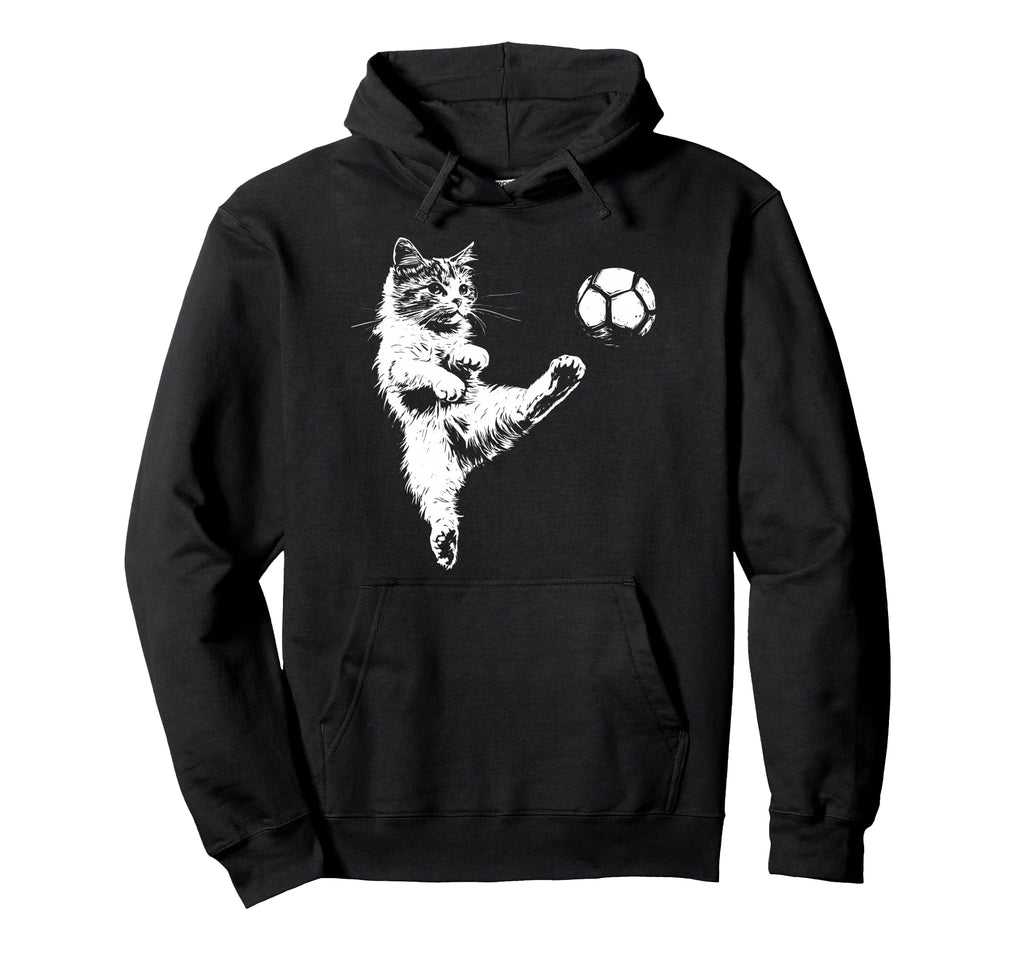 Funny Cat Soccer Ball Hoodie - Fun Novelty Design Unisex