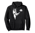 Funny Cat Soccer Ball Hoodie - Fun Novelty Design Unisex