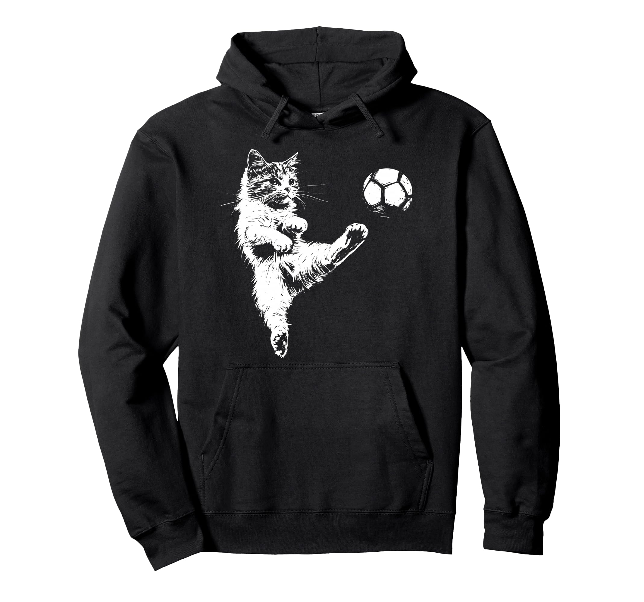 Funny Cat Soccer Ball Hoodie - Fun Novelty Design Unisex