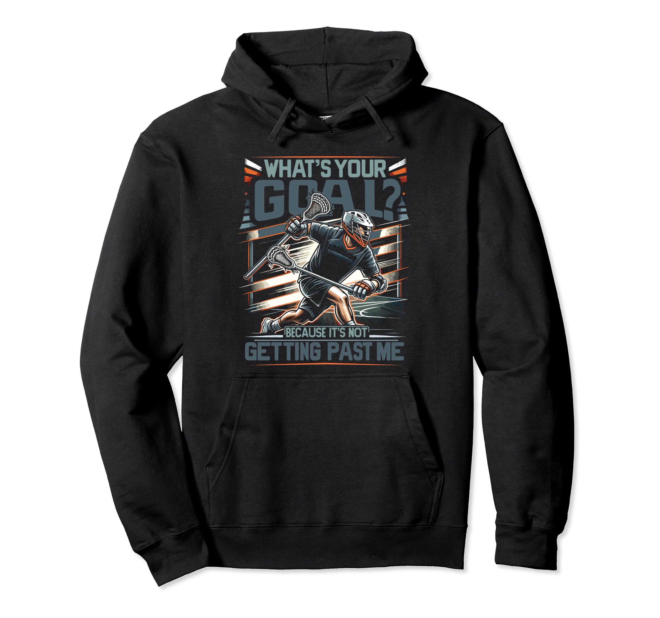 Funny Lax Goalkeeper Lacrosse Goalie Hoodie - Minimalist Print for Adults