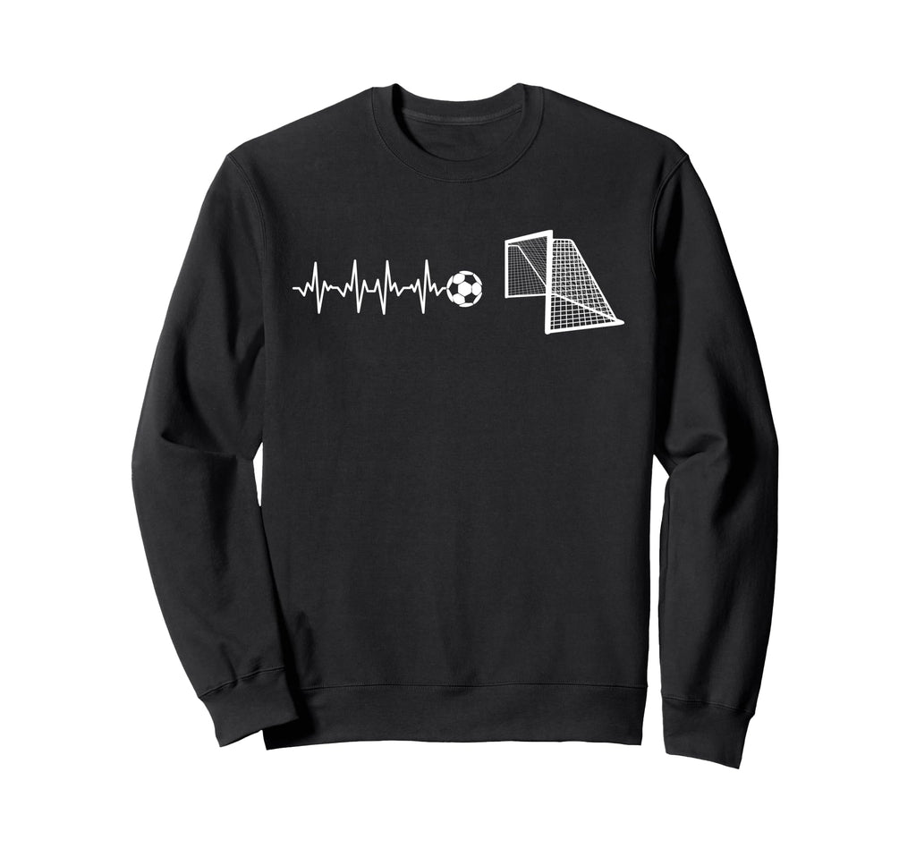 Funny Soccer Heartbeat Ecg Sweatshirt - Casual Everyday Wear Unisex