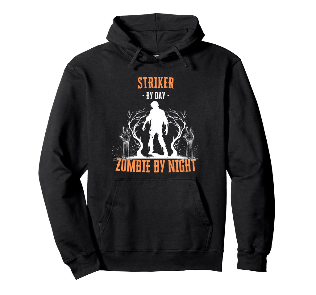 Striker Day Zombie Night Funny Hoodie - Fun Novelty Design for Adults