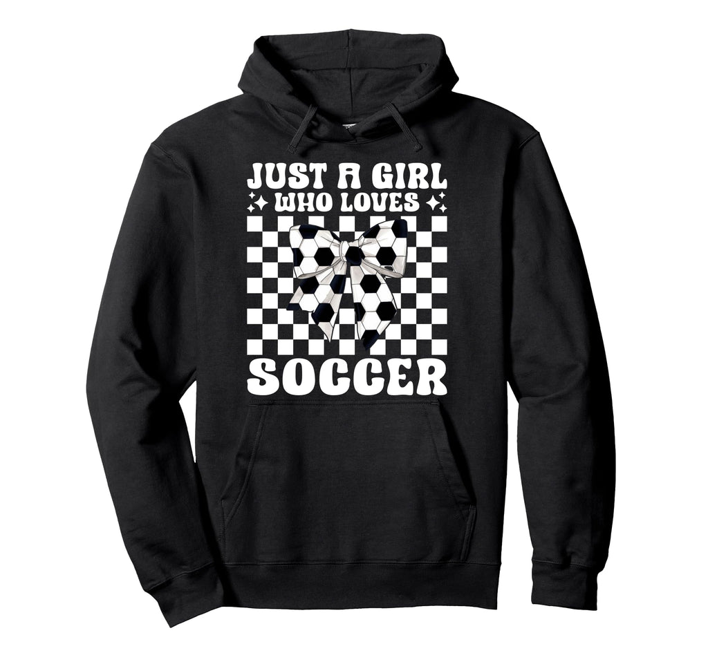 Just Who Loves Soccer Coquette Bow Hoodie - Fun Novelty Design Men Women