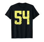 Lemon Yellow Number 54 Jersey T-Shirt - Fun Novelty Design Men Women