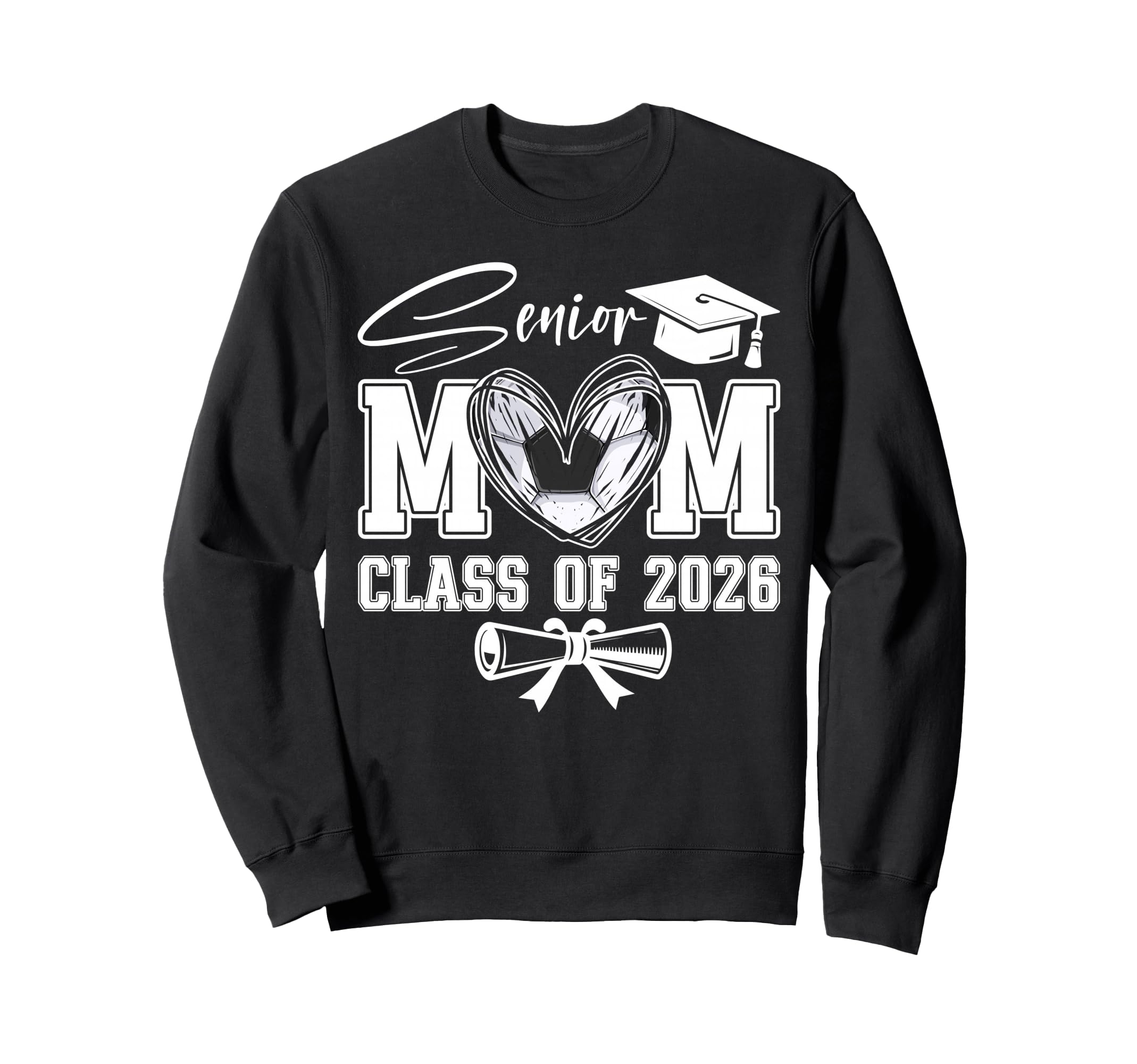 Senior Mom Class 2026 Graduate Soccer Sweatshirt - Trendy Graphic Unisex
