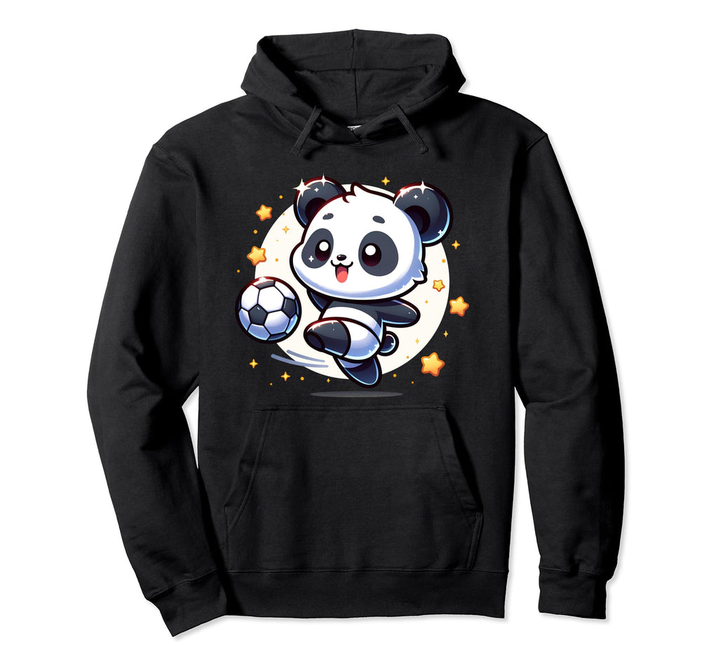 Soccer Player Panda Kicking Soccer Ball Hoodie - Streetwear Style Unisex