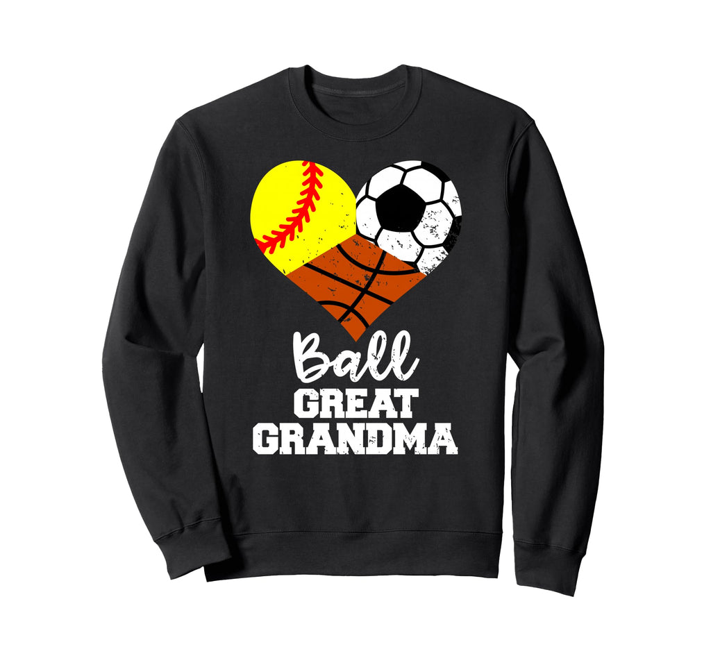 Ball Great Grandma Heart Softball Sweatshirt - Fun Novelty Design Unisex
