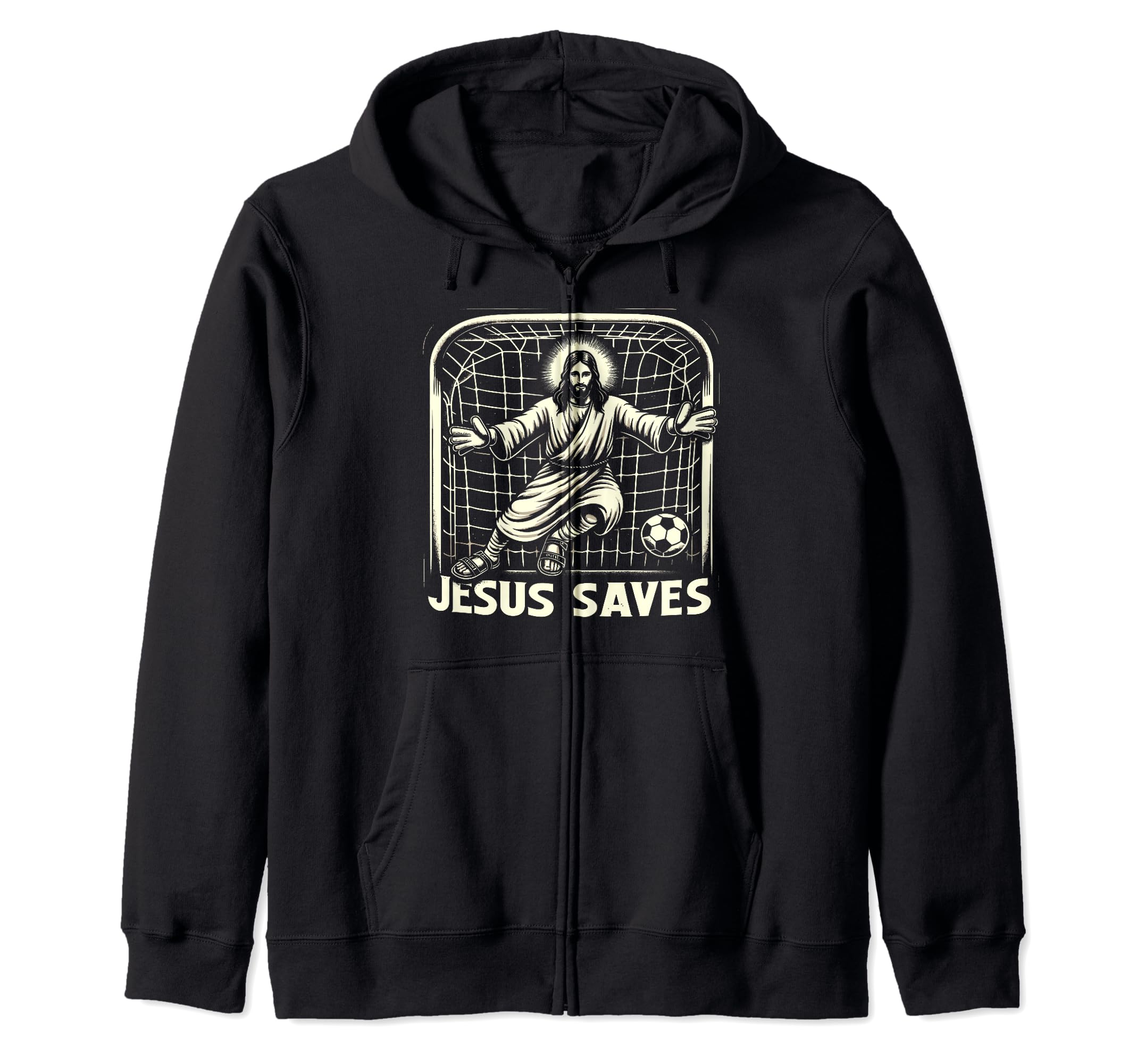 C J S Religious Christian Soccer Sweatshirt - Unique Graphic Men Women