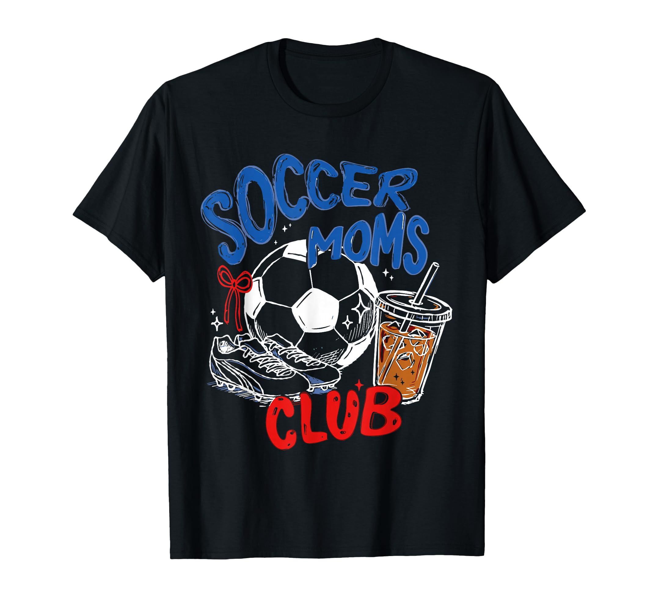 Soccer Moms Club Game Day Mothers Day T-Shirt - Novelty Apparel for Adults