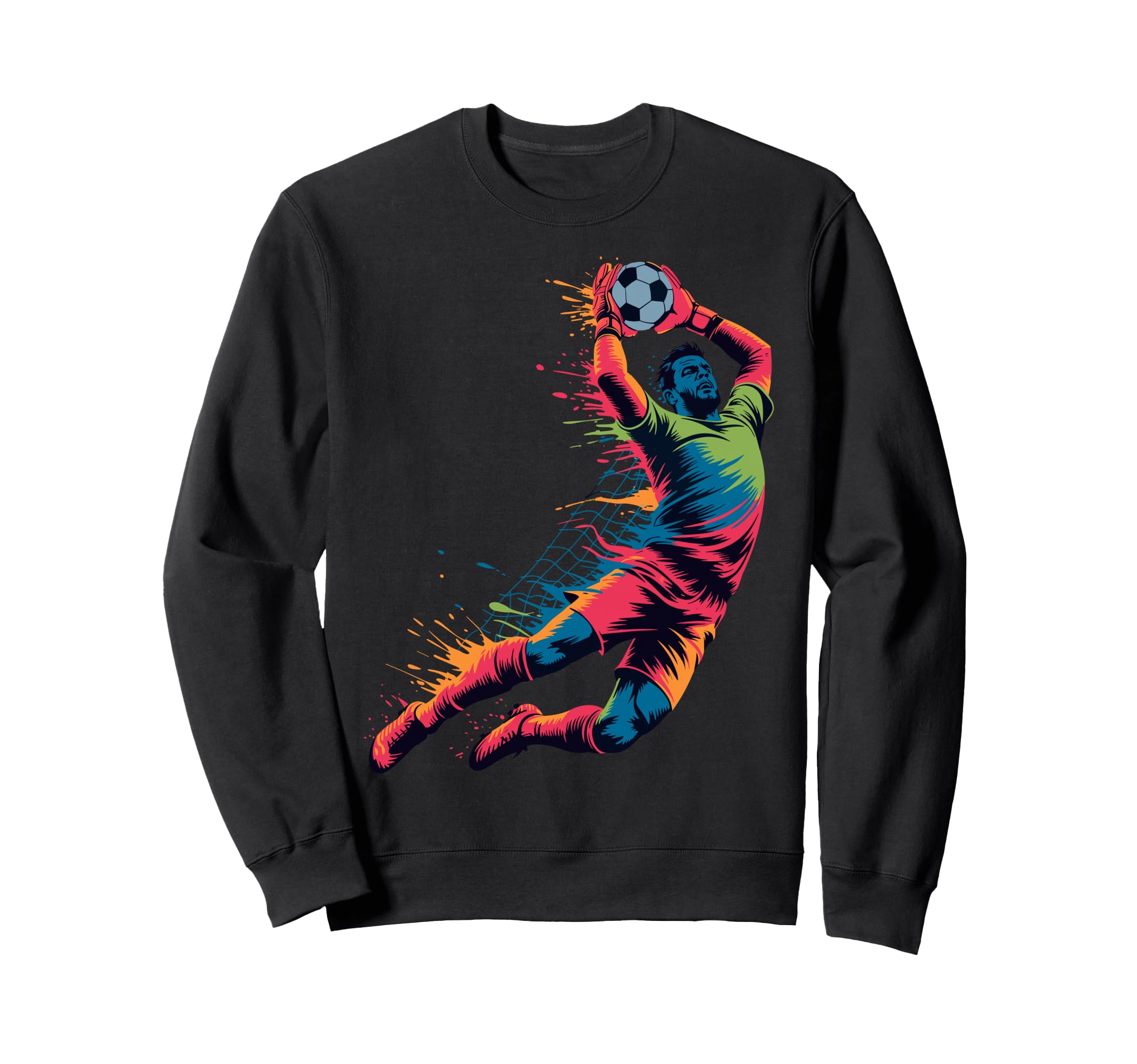Colorful Funny Soccer Goalie Sweatshirt - Streetwear Style for Adults