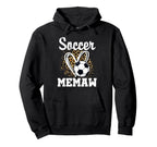 Soccer Memaw Leopard Heart Matching Hoodie - Streetwear Style for Adults