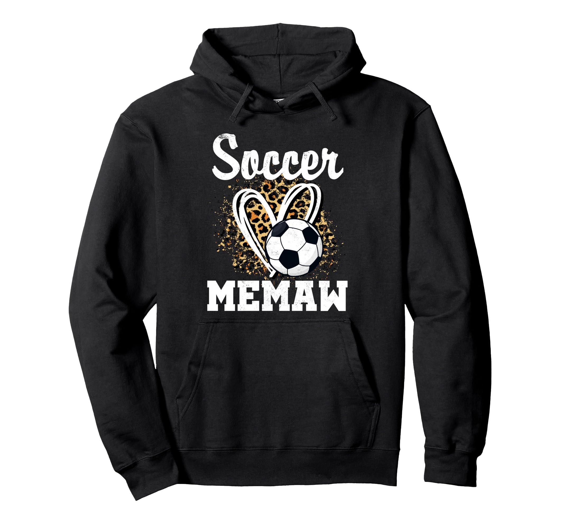 Soccer Memaw Leopard Heart Matching Hoodie - Streetwear Style for Adults