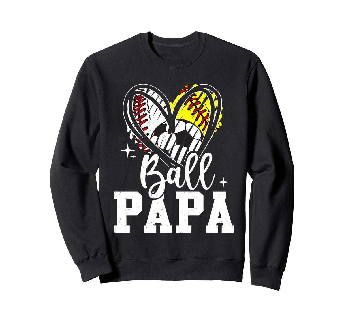 Ball Papa Baseball Softball Soccer Sweatshirt - Graphic Print for Adults