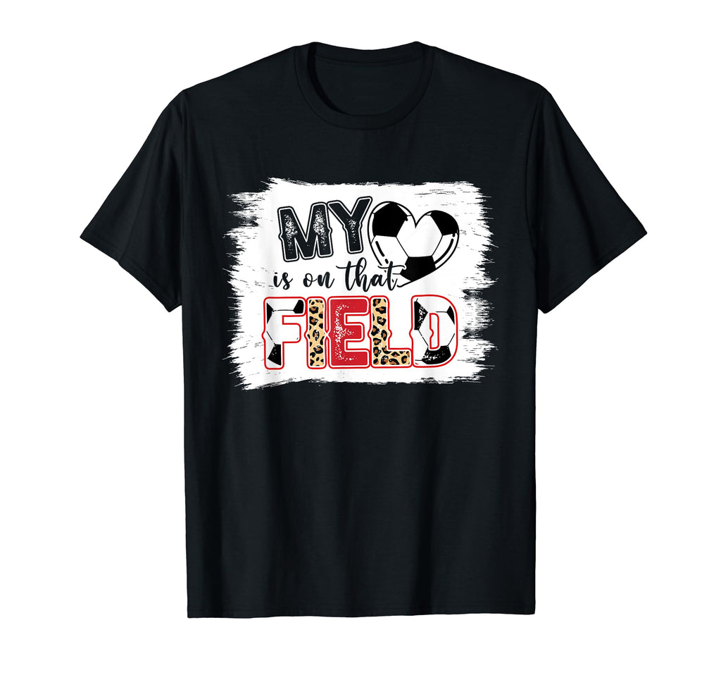 Leopard My Heart Is That Field Soccer T-Shirt - Custom Art Print Men Women
