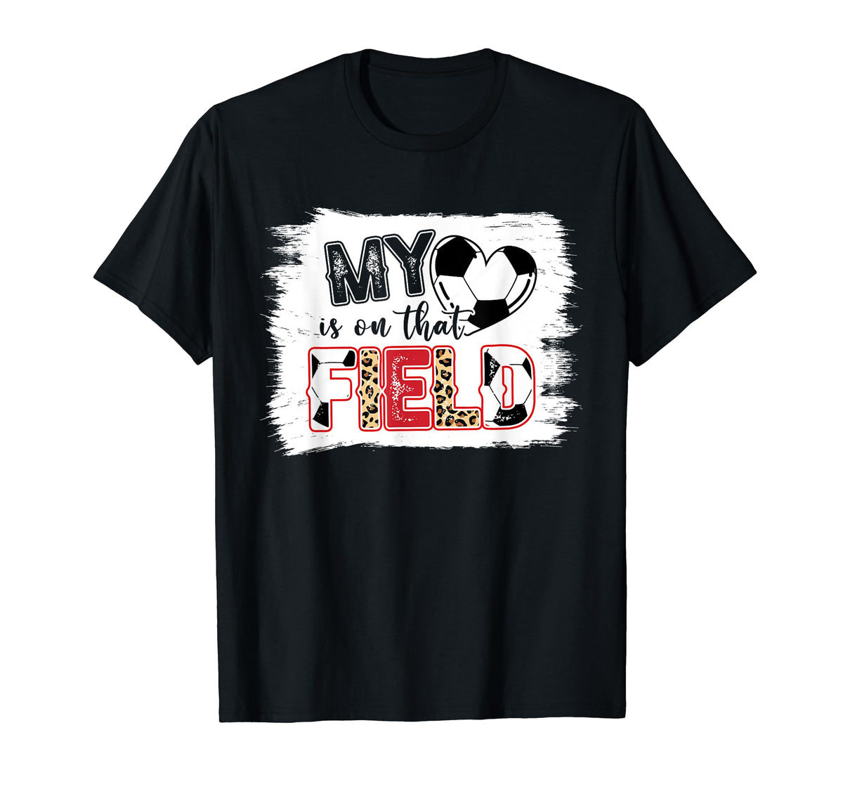 Leopard My Heart Is That Field Soccer T-Shirt - Custom Art Print Men Women