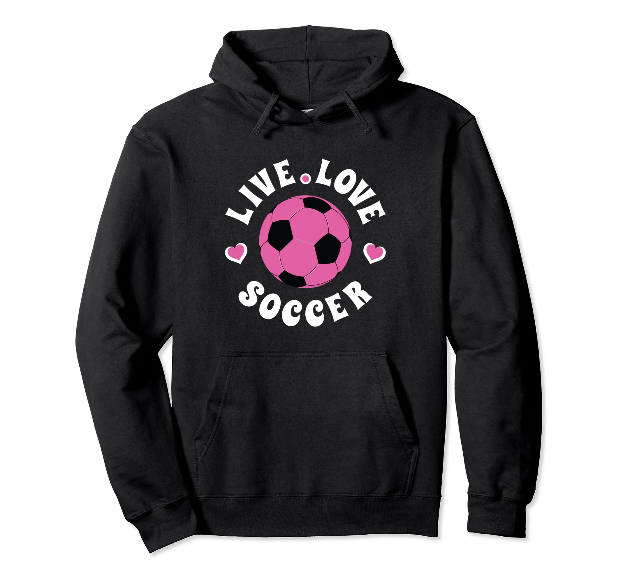 Live Love Soccer Soccer Fan Gift Hoodie - Custom Art Print for Adults