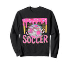 Girly Soccer Coquette Bow Ice Sweatshirt - Fun Novelty Design Men Women