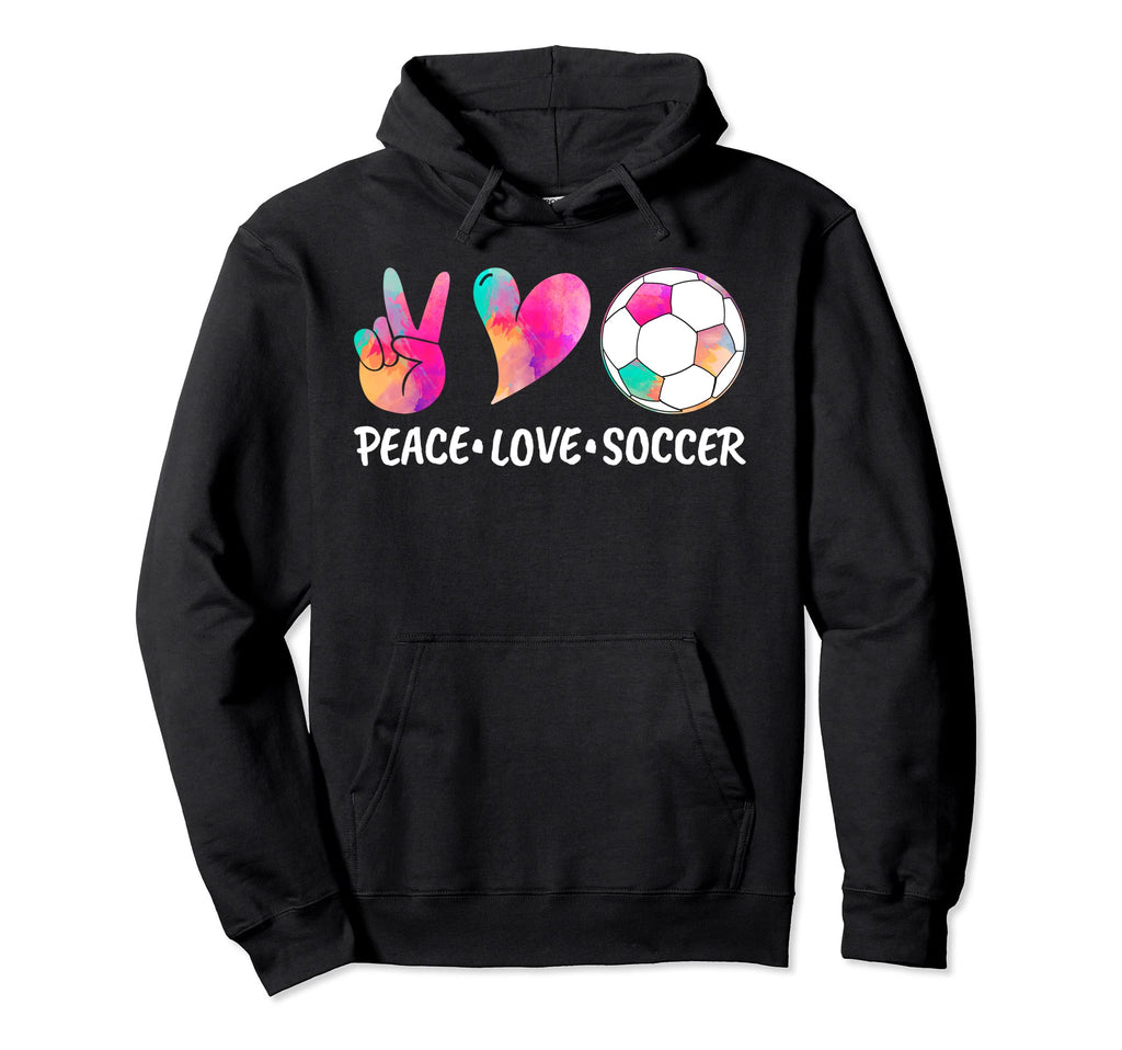 Soccer Tees Tie Dye Peace Love Soccer Hoodie - Custom Art Print Men Women