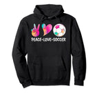 Soccer Tees Tie Dye Peace Love Soccer Hoodie - Custom Art Print Men Women