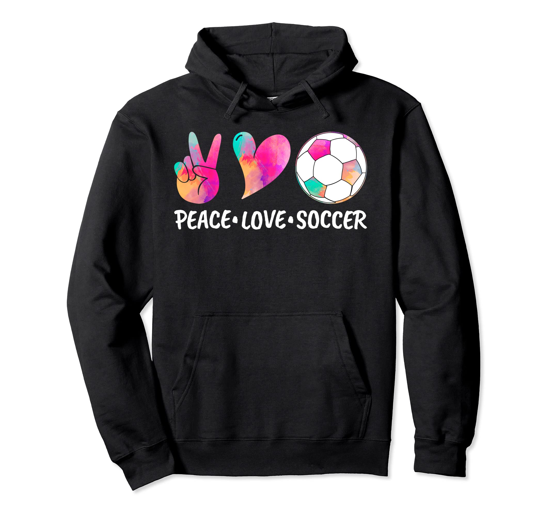 Soccer Tees Tie Dye Peace Love Soccer Hoodie - Custom Art Print Men Women