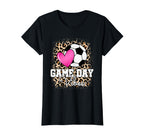 Game Day Soccer Leopard Soccer T-Shirt - Fun Novelty Design for Adults