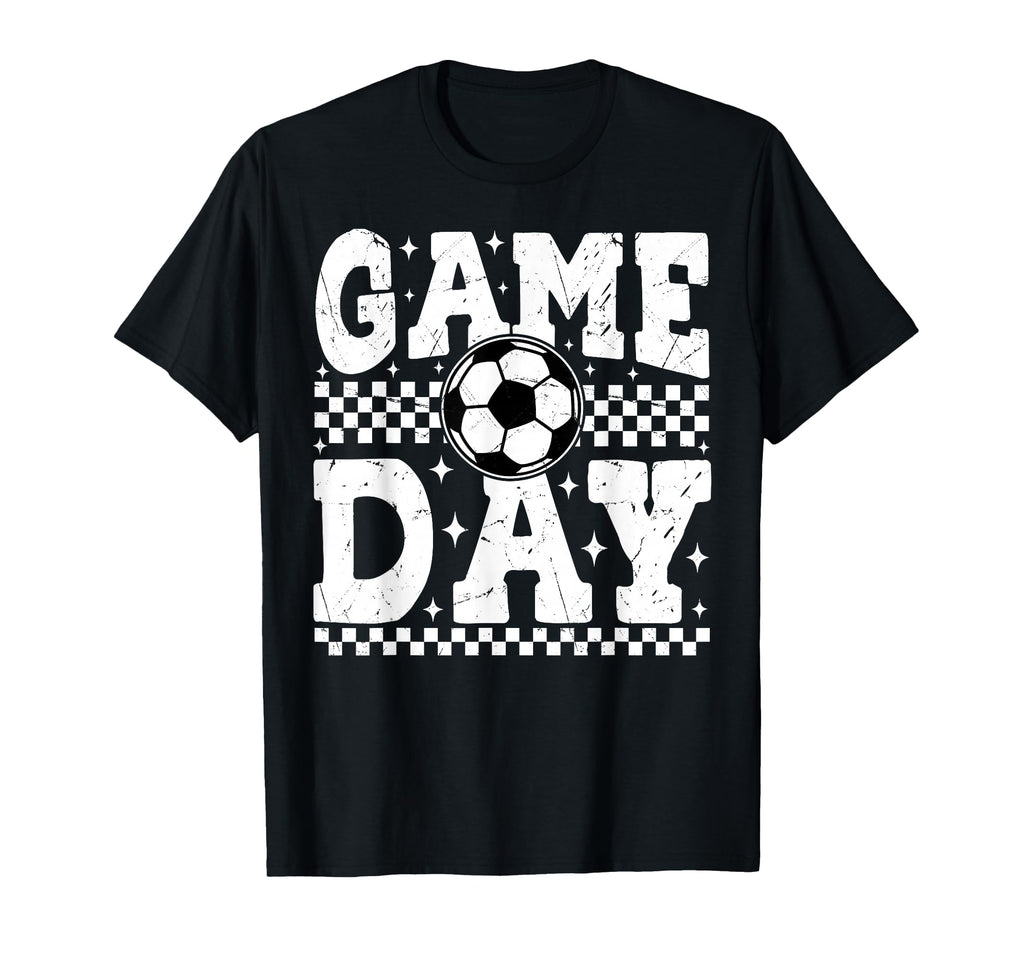 Game Day Soccer Checkered Player Sport T-Shirt - Graphic Print Unisex