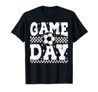 Game Day Soccer Checkered Player Sport T-Shirt - Graphic Print Unisex