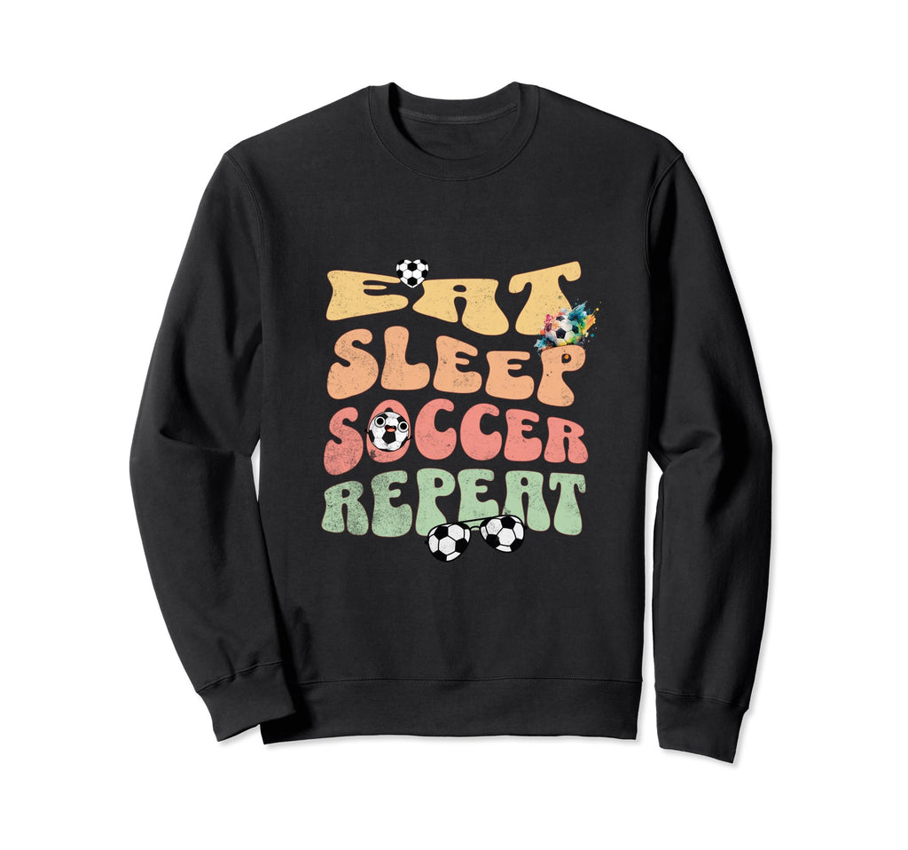 Eat Sleep Soccer Repeat Football Sweatshirt - Minimalist Print Unisex