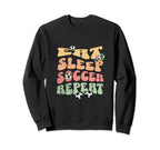 Eat Sleep Soccer Repeat Football Sweatshirt - Minimalist Print Unisex