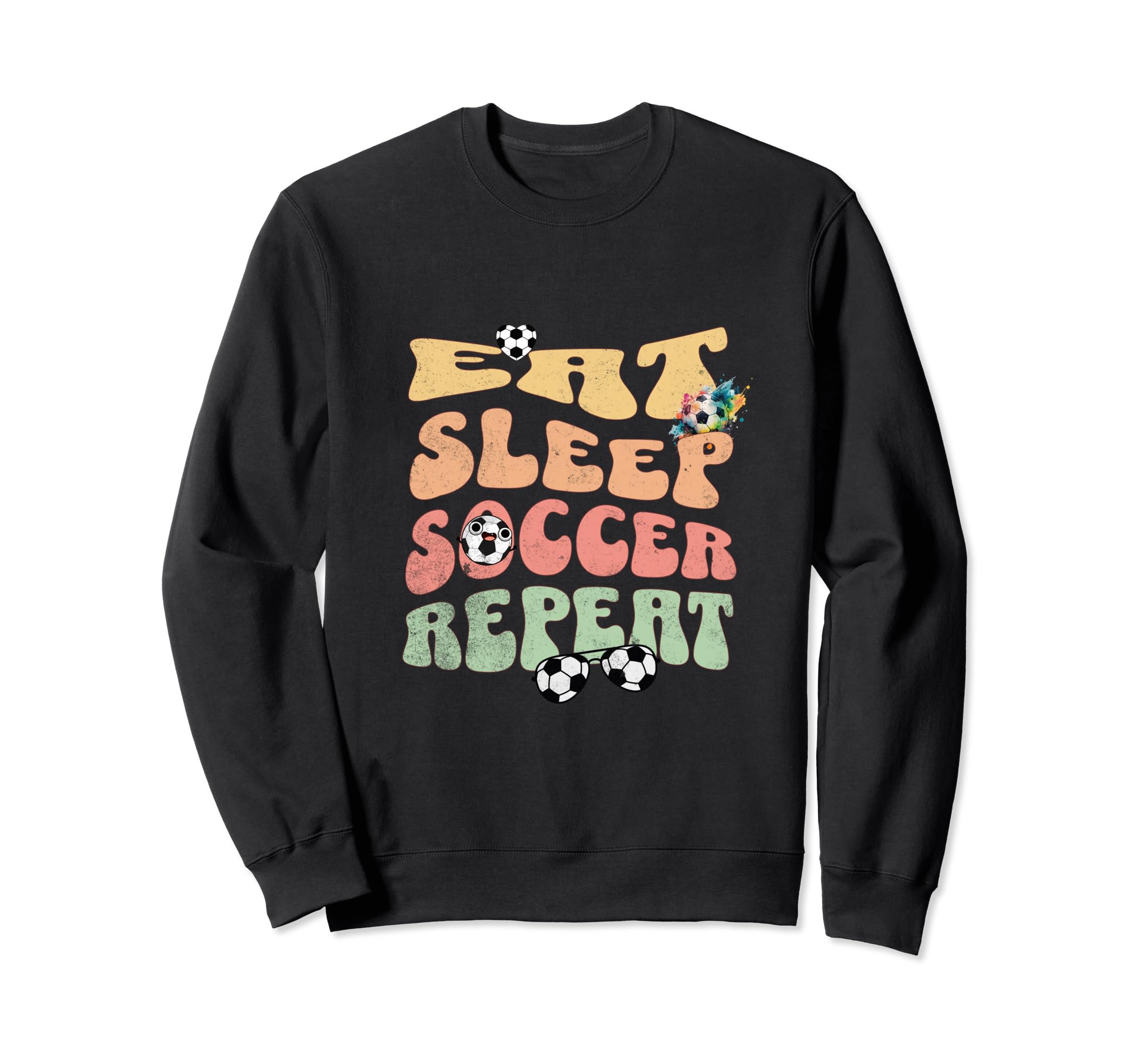 Eat Sleep Soccer Repeat Football Sweatshirt - Minimalist Print Unisex