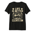 Life Is Better Cleats Tri Blend T-Shirt - Streetwear Style for Adults