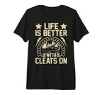 Life Is Better Cleats Tri Blend T-Shirt - Streetwear Style for Adults